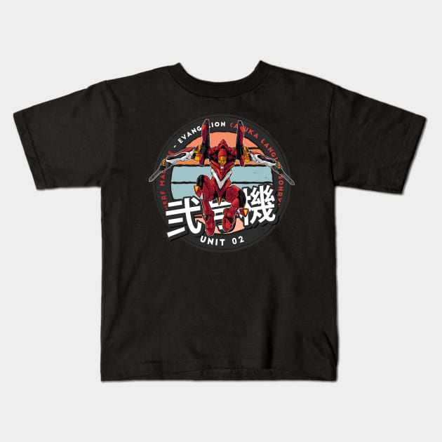 Evangelion Unit 02 Kids T-Shirt by kimikodesign